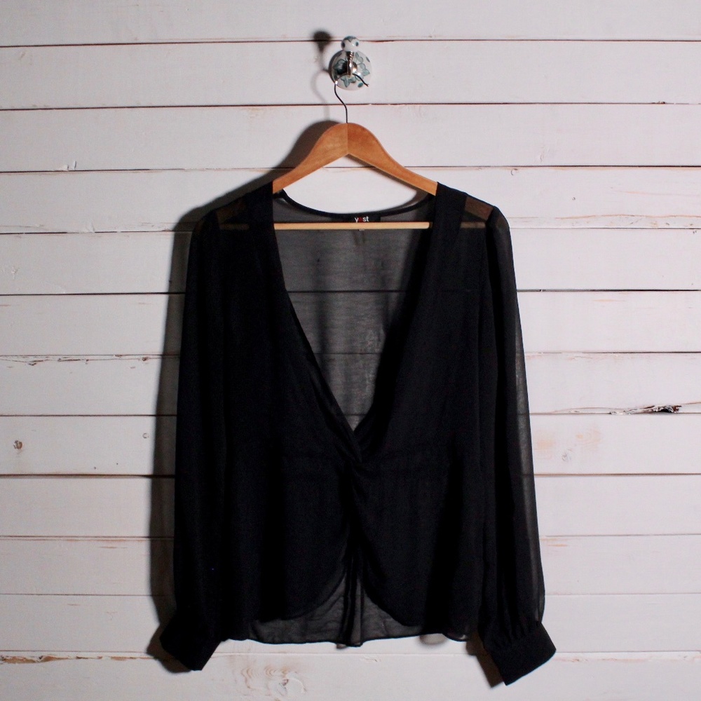 YEST Sheer Black Blouse
